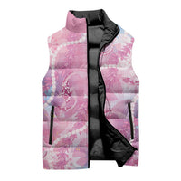 Japanese Koi Fish Sleeveless Puffer Jacket Pink Wagara Palaka Honohono Pikake Lei