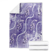 Japanese Koi Fish Blanket Purple Wagara Palaka Honohono Pikake Lei LT9 - Polynesian Pride