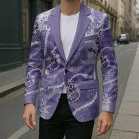 Japanese Koi Fish Blazer Purple Wagara Palaka Honohono Pikake Lei LT9 - Polynesian Pride