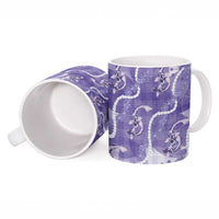 Japanese Koi Fish Ceramic Mug Purple Wagara Palaka Honohono Pikake Lei LT9 - Polynesian Pride