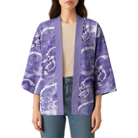 Japanese Koi Fish Kimono Purple Wagara Palaka Honohono Pikake Lei LT9 - Polynesian Pride