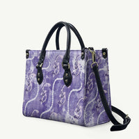 Japanese Koi Fish Leather Bag Purple Wagara Palaka Honohono Pikake Lei LT9 Purple - Polynesian Pride