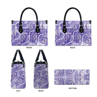 Japanese Koi Fish Leather Bag Purple Wagara Palaka Honohono Pikake Lei LT9 - Polynesian Pride