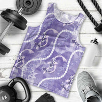 Japanese Koi Fish Men Tank Top Purple Wagara Palaka Honohono Pikake Lei