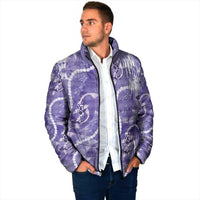 Japanese Koi Fish Padded Jacket Purple Wagara Palaka Honohono Pikake Lei LT9 - Polynesian Pride