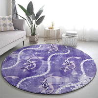 Japanese Koi Fish Round Carpet Purple Wagara Palaka Honohono Pikake Lei LT9 - Polynesian Pride