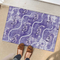 Japanese Koi Fish Rubber Doormat Purple Wagara Palaka Honohono Pikake Lei LT9 - Polynesian Pride