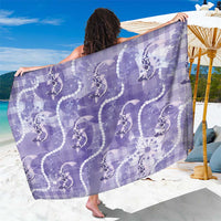 Japanese Koi Fish Sarong Purple Wagara Palaka Honohono Pikake Lei LT9 One Size 44 x 66 inches Purple - Polynesian Pride