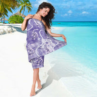 Japanese Koi Fish Sarong Purple Wagara Palaka Honohono Pikake Lei LT9 - Polynesian Pride