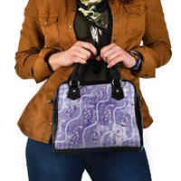 Japanese Koi Fish Shoulder Handbag Purple Wagara Palaka Honohono Pikake Lei LT9 - Polynesian Pride
