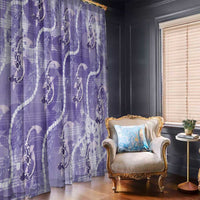 Japanese Koi Fish Window Curtain Purple Wagara Palaka Honohono Pikake Lei LT9 - Polynesian Pride