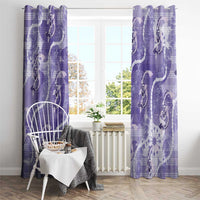 Japanese Koi Fish Window Curtain Purple Wagara Palaka Honohono Pikake Lei LT9 - Polynesian Pride