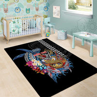 Personalized Japanese Koi Fish Ramen Area Rug Aloha Shark Kakau Pattern LT9 - Polynesian Pride