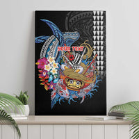 Personalized Japanese Koi Fish Ramen Canvas Wall Art Aloha Shark Kakau Pattern LT9 - Polynesian Pride