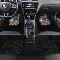Personalized Japanese Koi Fish Ramen Car Mats Aloha Shark Kakau Pattern LT9 Set 4pcs Black - Polynesian Pride