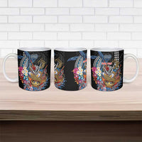 Personalized Japanese Koi Fish Ramen Ceramic Mug Aloha Shark Kakau Pattern LT9 - Polynesian Pride