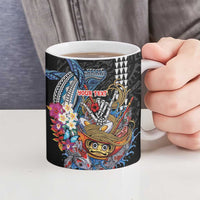 Personalized Japanese Koi Fish Ramen Ceramic Mug Aloha Shark Kakau Pattern LT9 - Polynesian Pride