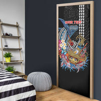 Personalized Japanese Koi Fish Ramen Door Cover Aloha Shark Kakau Pattern LT9 - Polynesian Pride
