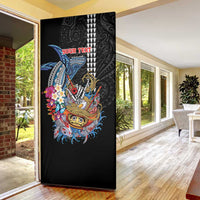 Personalized Japanese Koi Fish Ramen Door Cover Aloha Shark Kakau Pattern LT9 - Polynesian Pride