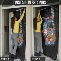 Personalized Japanese Koi Fish Ramen Door Cover Aloha Shark Kakau Pattern LT9 - Polynesian Pride