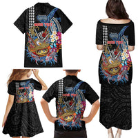 Personalized Japanese Koi Fish Ramen Family Matching Puletasi and Hawaiian Shirt Aloha Shark Kakau Pattern LT9 - Polynesian Pride