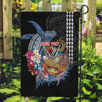 Personalized Japanese Koi Fish Ramen Garden Flag Aloha Shark Kakau Pattern LT9 Garden Flag Black - Polynesian Pride