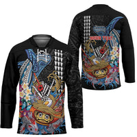 Personalized Japanese Koi Fish Ramen Hockey Jersey Aloha Shark Kakau Pattern LT9 - Polynesian Pride
