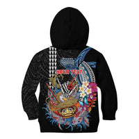 Personalized Japanese Koi Fish Ramen Kid Hoodie Aloha Shark Kakau Pattern LT9 - Polynesian Pride
