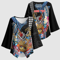 Personalized Japanese Koi Fish Ramen Kimono Sleeve Blouse Aloha Shark Kakau Pattern LT9 - Polynesian Pride