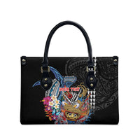 Personalized Japanese Koi Fish Ramen Leather Bag Aloha Shark Kakau Pattern LT9 - Polynesian Pride