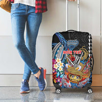 Personalized Japanese Koi Fish Ramen Luggage Cover Aloha Shark Kakau Pattern LT9 - Polynesian Pride