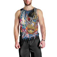 Personalized Japanese Koi Fish Ramen Men Tank Top Aloha Shark Kakau Pattern LT9 - Polynesian Pride
