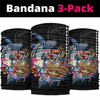 Personalized Japanese Koi Fish Ramen Neck Gaiter Aloha Shark Kakau Pattern LT9 package One Size: 25*50cm Black - Polynesian Pride