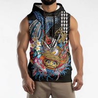 Personalized Japanese Koi Fish Ramen Sleeveless Hoodie Aloha Shark Kakau Pattern LT9 - Polynesian Pride