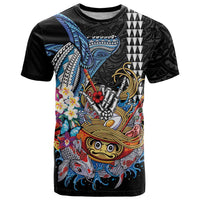 Personalized Japanese Koi Fish Ramen T Shirt Aloha Shark Kakau Pattern LT9 Black - Polynesian Pride