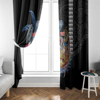 Personalized Japanese Koi Fish Ramen Window Curtain Aloha Shark Kakau Pattern LT9 - Polynesian Pride