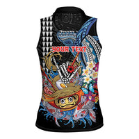 Personalized Japanese Koi Fish Ramen Women Sleeveless Polo Shirt Aloha Shark Kakau Pattern LT9 - Polynesian Pride