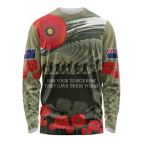 ANZAC Day We Remember Long Sleeve Shirt Maori Silver Fern Camouflage Motif LT9 Unisex Green - Polynesian Pride