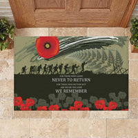 ANZAC Day We Remember Rubber Doormat Maori Silver Fern Camouflage Motif LT9 Green - Polynesian Pride