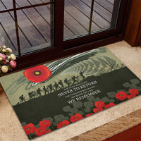 ANZAC Day We Remember Rubber Doormat Maori Silver Fern Camouflage Motif LT9 - Polynesian Pride