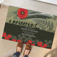 ANZAC Day We Remember Rubber Doormat Maori Silver Fern Camouflage Motif LT9 - Polynesian Pride