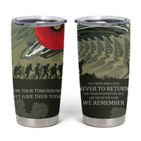 ANZAC Day We Remember Tumbler Cup Maori Silver Fern Camouflage Motif LT9 Green - Polynesian Pride