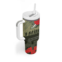 ANZAC Day We Remember Tumbler With Handle Maori Silver Fern Camouflage Motif LT9 - Polynesian Pride