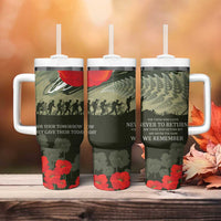 ANZAC Day We Remember Tumbler With Handle Maori Silver Fern Camouflage Motif LT9 - Polynesian Pride