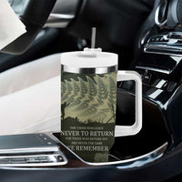 ANZAC Day We Remember Tumbler With Handle Maori Silver Fern Camouflage Motif LT9 - Polynesian Pride