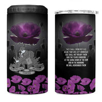 ANZAC Day Remembrance 4 in 1 Can Cooler Tumbler Purple Poppy We Will Remember Them LT9 One Size: 16 oz Purple - Polynesian Pride