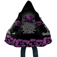 ANZAC Day Remembrance Cloak Purple Poppy We Will Remember Them LT9 Unisex Purple - Polynesian Pride