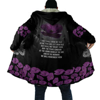 ANZAC Day Remembrance Cloak Purple Poppy We Will Remember Them LT9 - Polynesian Pride