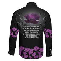 ANZAC Day Remembrance Family Matching Summer Maxi Dress and Hawaiian Shirt Purple Poppy We Will Remember Them