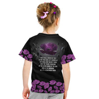 ANZAC Day Remembrance Kid T Shirt Purple Poppy We Will Remember Them LT9 - Polynesian Pride